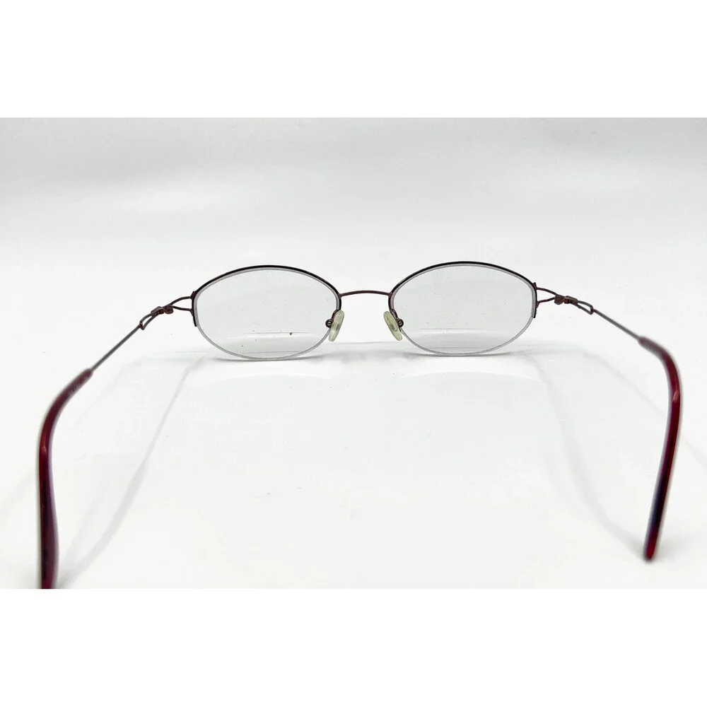 MA T 513 Eyeglass Frames Women Wine Red Oval Semi-Rimless 52-19-140